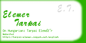 elemer tarpai business card